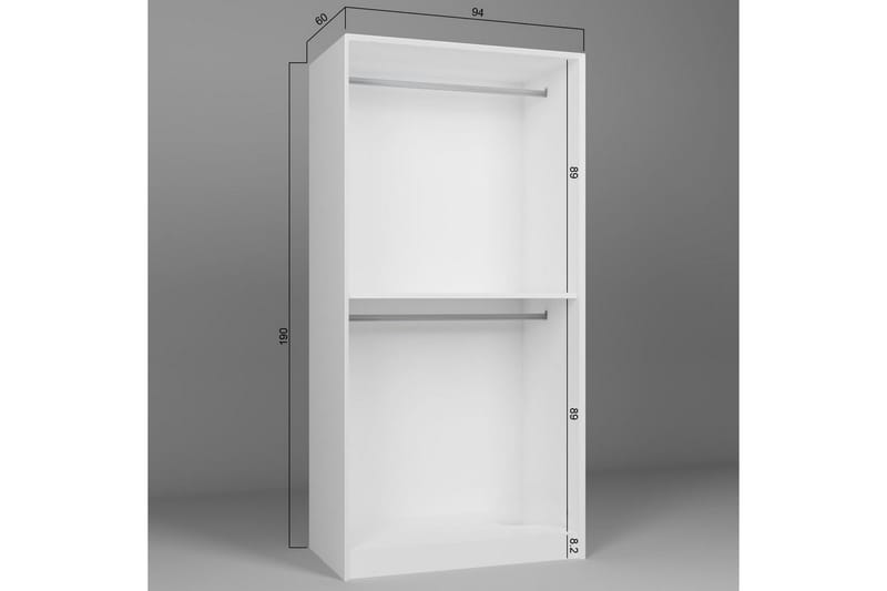 Nagouri Garderobe 94x190 cm - Hvit - Oppbevaring - Klesoppbevaring - Garderober & garderobesystem
