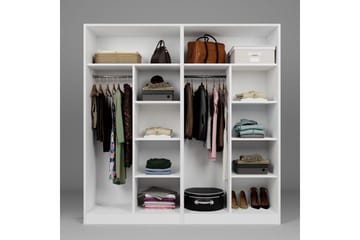 Nagouri Garderobe med Skuffer 188x190 cm i Tre - Hvit - Oppbevaring - Klesoppbevaring - Garderober & garderobesystem