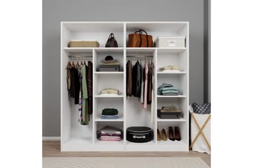 Nagouri Garderobe med Skuffer 188x190 cm i Tre - Hvit - Oppbevaring - Klesoppbevaring - Garderober & garderobesystem