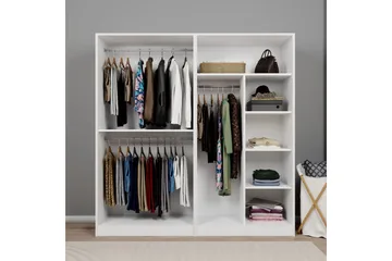 Nagouri Garderobesskåp 188x190 cm - Hvit - Oppbevaring - Klesoppbevaring - Garderober & garderobesystem - Garderobeskap & klesskap