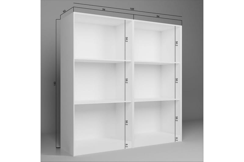 Nagouri Garderobesskåp 188x190 cm - Hvit - Oppbevaring - Klesoppbevaring - Garderober & garderobesystem - Garderobeskap & klesskap