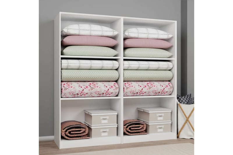 Nagouri Garderobesskåp 188x190 cm - Hvit - Oppbevaring - Klesoppbevaring - Garderober & garderobesystem - Garderobeskap & klesskap