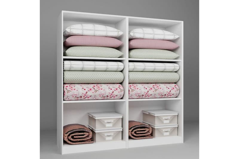 Nagouri Garderobesskåp 188x190 cm - Hvit - Oppbevaring - Klesoppbevaring - Garderober & garderobesystem - Garderobeskap & klesskap