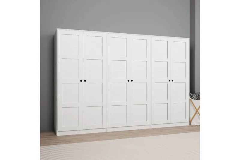 Nagouri Garderobesskåp 280x190 cm - Hvit - Oppbevaring - Klesoppbevaring - Garderober & garderobesystem - Garderobeskap & klesskap