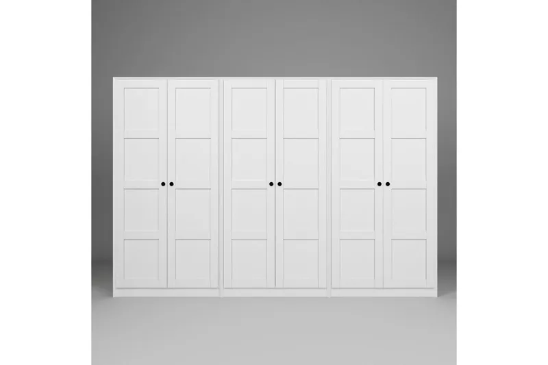 Nagouri Garderobesskåp 280x190 cm - Hvit - Oppbevaring - Klesoppbevaring - Garderober & garderobesystem - Garderobeskap & klesskap