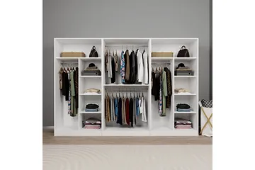 Nagouri Garderobesskåp 280x190 cm - Hvit - Oppbevaring - Klesoppbevaring - Garderober & garderobesystem - Garderobeskap & klesskap