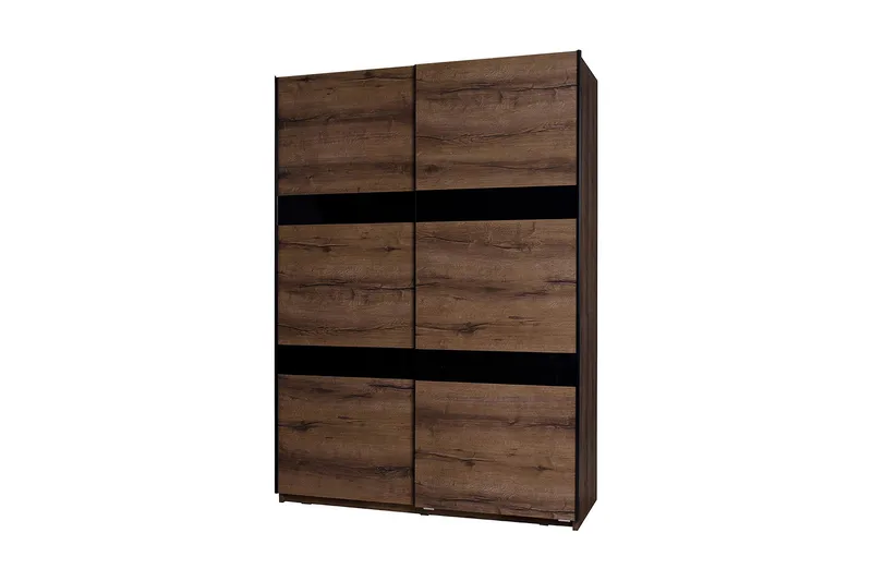 Najera Garderobe 150x68,5x215 cm, Eik | Svart