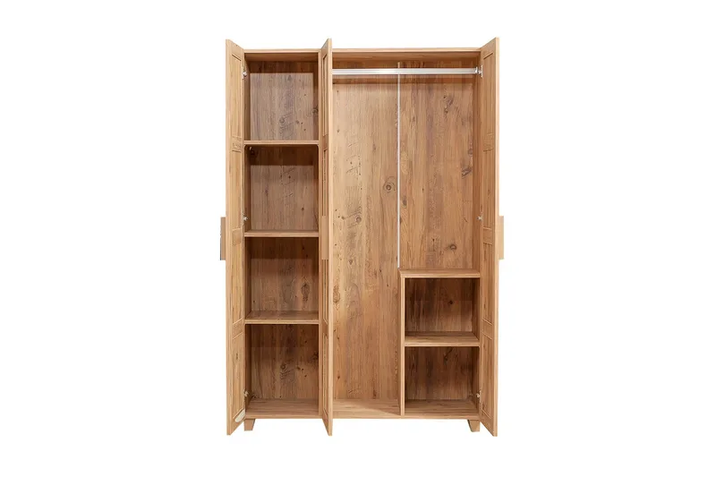 Nancey Garderobe 189 cm - Tre / Natur - Oppbevaring - Klesoppbevaring - Garderober & garderobesystem