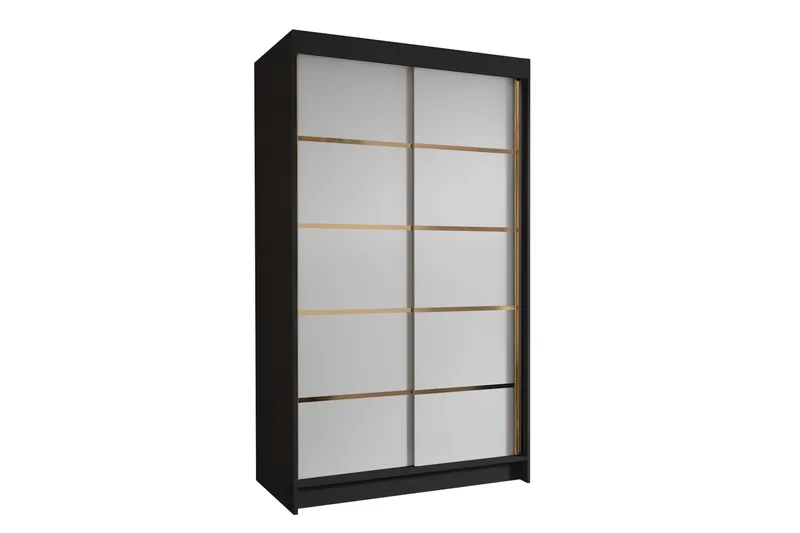 Narbonne Garderobe 100x200 cm, Hvit/Svart