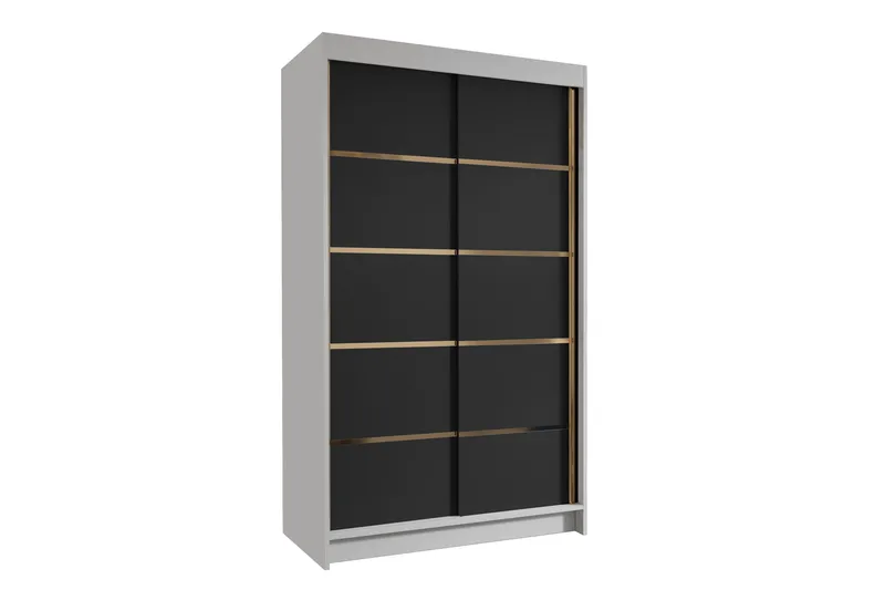 Narbonne Garderobe 100x200 cm, Svart/Hvit