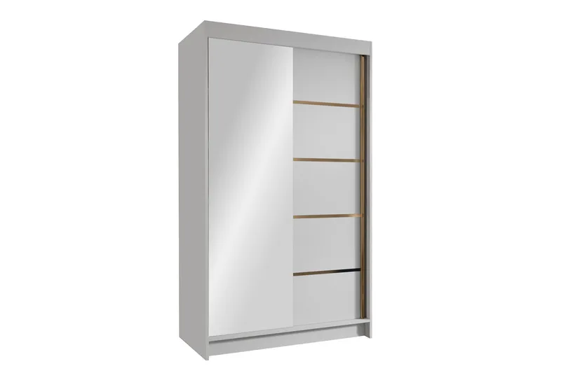 Narbonne Garderobe med Speil 100x200 cm - Hvit - Oppbevaring - Klesoppbevaring - Garderober & garderobesystem