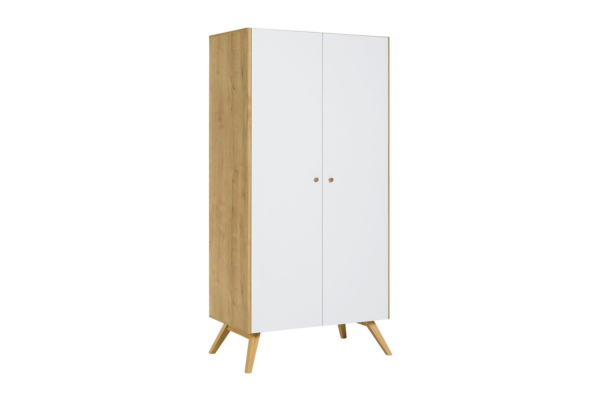 Nature Garderobe Hvit/Natur - Hvit/Tre/natur