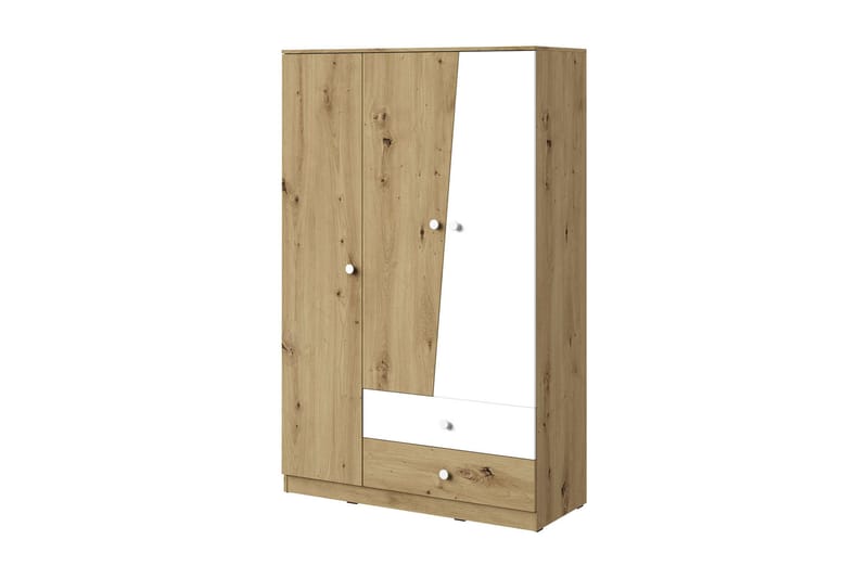 Nero Garderobe 120 cm - Natur/Hvit - Garderober & garderobesystem - Garderobeskap & klesskap