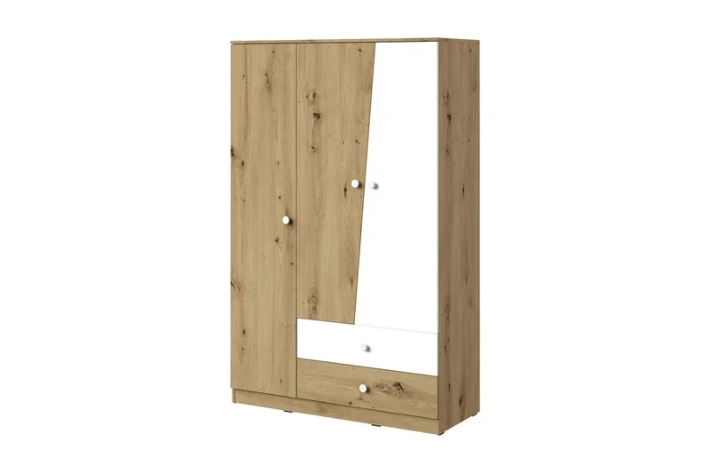 Nero Garderobe 120 cm, Natur/Hvit