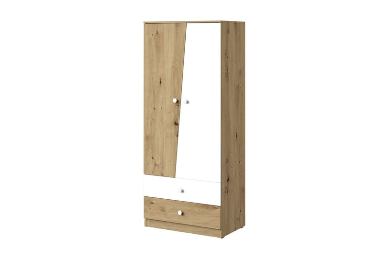 Nero Garderobe 80 cm - Natur/Hvit - Garderober & garderobesystem - Garderobeskap & klesskap