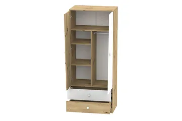 Nero Garderobe 80 cm - Natur/Hvit - Oppbevaring - Klesoppbevaring - Garderober & garderobesystem