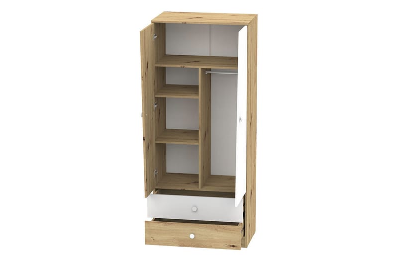 Nero Garderobe 80 cm - Natur/Hvit - Oppbevaring - Klesoppbevaring - Garderober & garderobesystem - Garderobeskap & klesskap