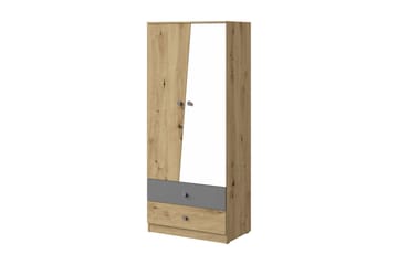 Nero Garderobe 80 cm - Natur/Hvit/Grå - Oppbevaring - Klesoppbevaring - Garderober & garderobesystem