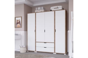 Nordhs Garderobe 140x182 cm - Lys brun/Hvit - Oppbevaring - Klesoppbevaring - Garderober & garderobesystem
