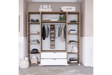 Nordhs Garderobe 140x182 cm - Lys brun/Hvit - Oppbevaring - Klesoppbevaring - Garderober & garderobesystem