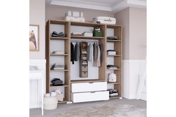 Nordhs Garderobe 140x182 cm - Lys brun/Hvit - Oppbevaring - Klesoppbevaring - Garderober & garderobesystem