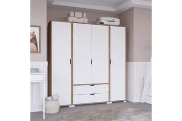 Nordhs Garderobe 140x182 cm - Lys brun/Hvit - Oppbevaring - Klesoppbevaring - Garderober & garderobesystem