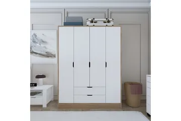 Nordhs Garderobe 170x183 cm - Lys brun/Hvit - Oppbevaring - Klesoppbevaring - Garderober & garderobesystem