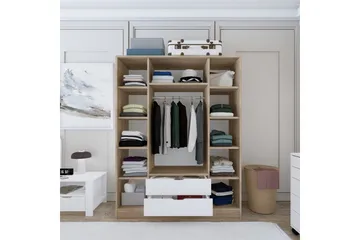 Nordhs Garderobe 170x183 cm - Lys brun/Hvit - Oppbevaring - Klesoppbevaring - Garderober & garderobesystem