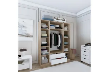 Nordhs Garderobe 170x183 cm - Lys brun/Hvit - Oppbevaring - Klesoppbevaring - Garderober & garderobesystem
