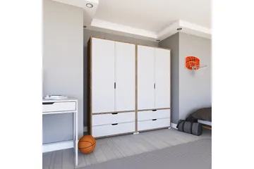 Nordhs Garderobe 180x183 cm - Lys brun/Hvit - Oppbevaring - Klesoppbevaring - Garderober & garderobesystem