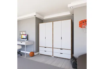 Nordhs Garderobe 180x183 cm - Lys brun/Hvit - Oppbevaring - Klesoppbevaring - Garderober & garderobesystem