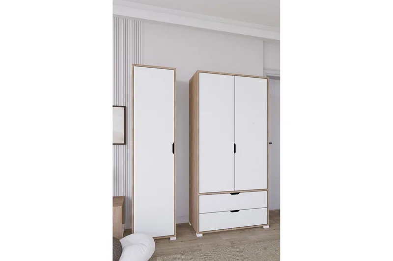 Nordhs Garderobesskåp 130x183 cm - Valnøtt - Oppbevaring - Klesoppbevaring - Garderober & garderobesystem - Garderobeskap & klesskap