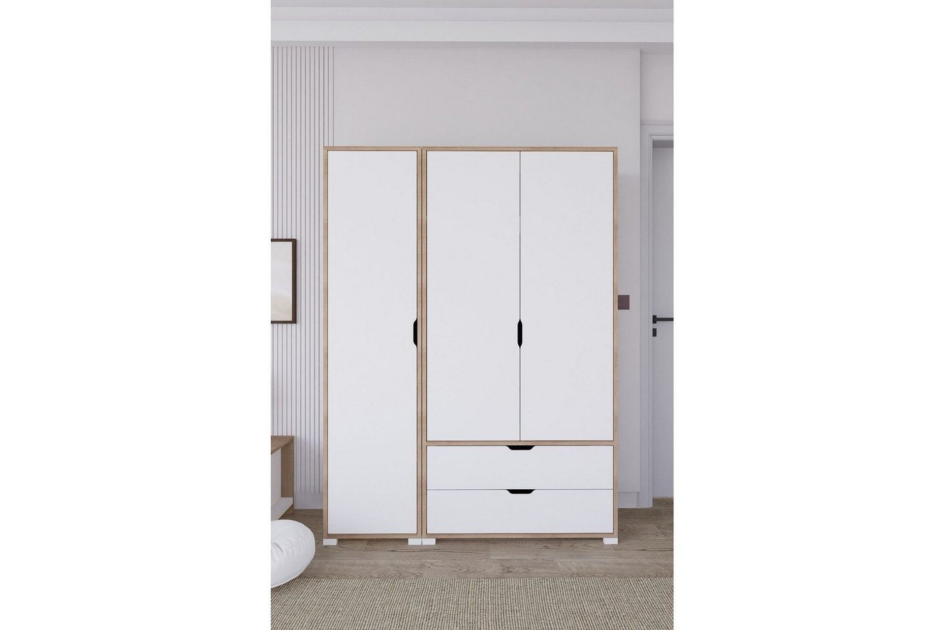 Nordhs Garderobesskåp 130x183 cm - Valnøtt