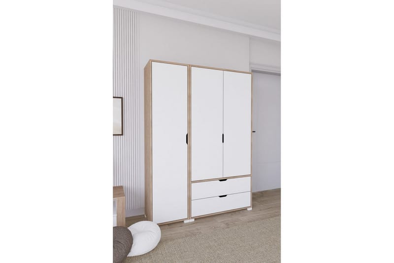 Nordhs Garderobesskåp 130x183 cm - Valnøtt - Oppbevaring - Klesoppbevaring - Garderober & garderobesystem - Garderobeskap & klesskap