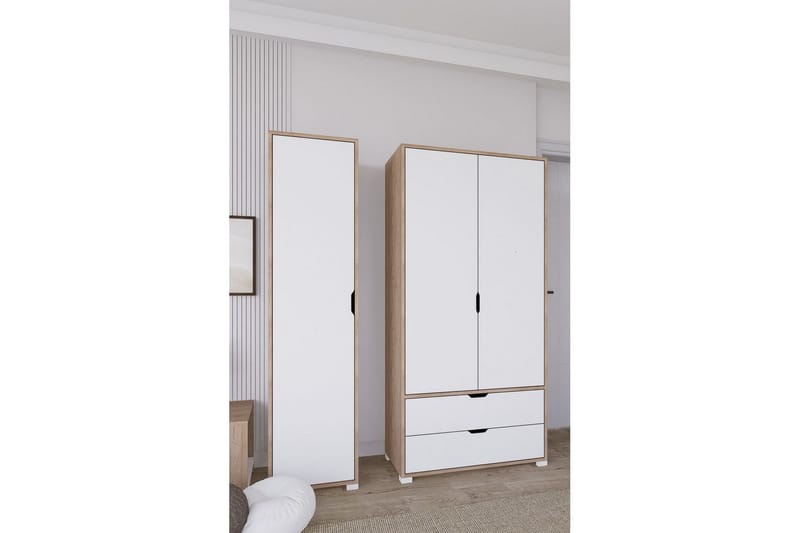 Nordhs Garderobesskåp 130x183 cm - Valnøtt - Oppbevaring - Klesoppbevaring - Garderober & garderobesystem - Garderobeskap & klesskap