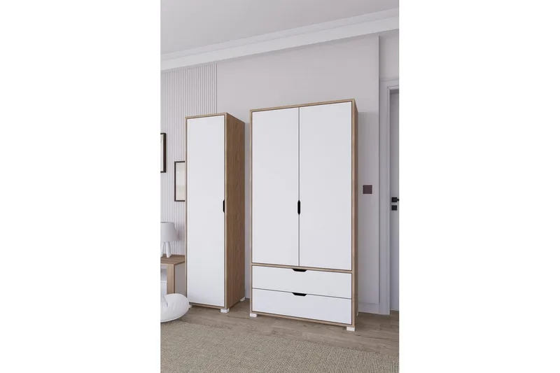 Nordhs Garderobesskåp 130x183 cm - Valnøtt - Oppbevaring - Klesoppbevaring - Garderober & garderobesystem - Garderobeskap & klesskap