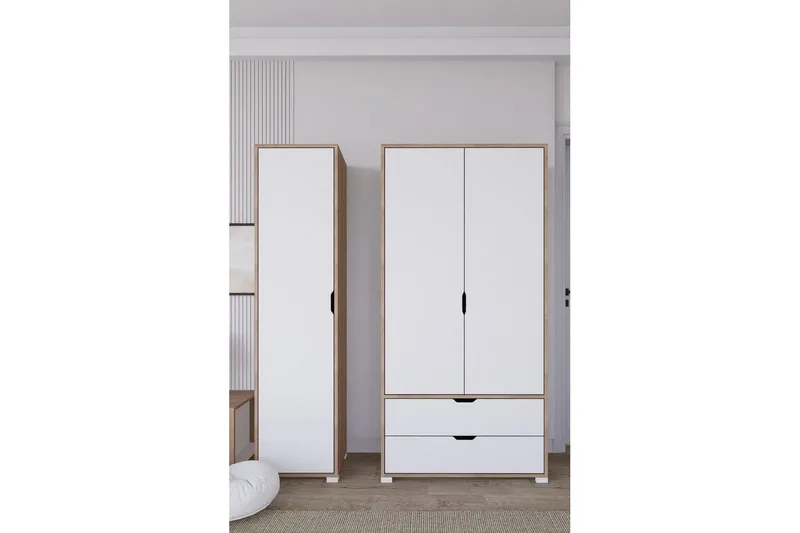 Nordhs Garderobesskåp 130x183 cm - Valnøtt - Oppbevaring - Klesoppbevaring - Garderober & garderobesystem - Garderobeskap & klesskap