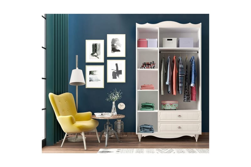 Noric Garderobe 105x190 cm - Matt Hvit - Oppbevaring - Klesoppbevaring - Garderober & garderobesystem