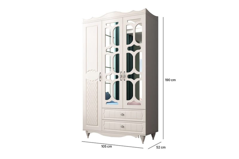 Noric Garderobe 105x190 cm - Matt Hvit - Oppbevaring - Klesoppbevaring - Garderober & garderobesystem