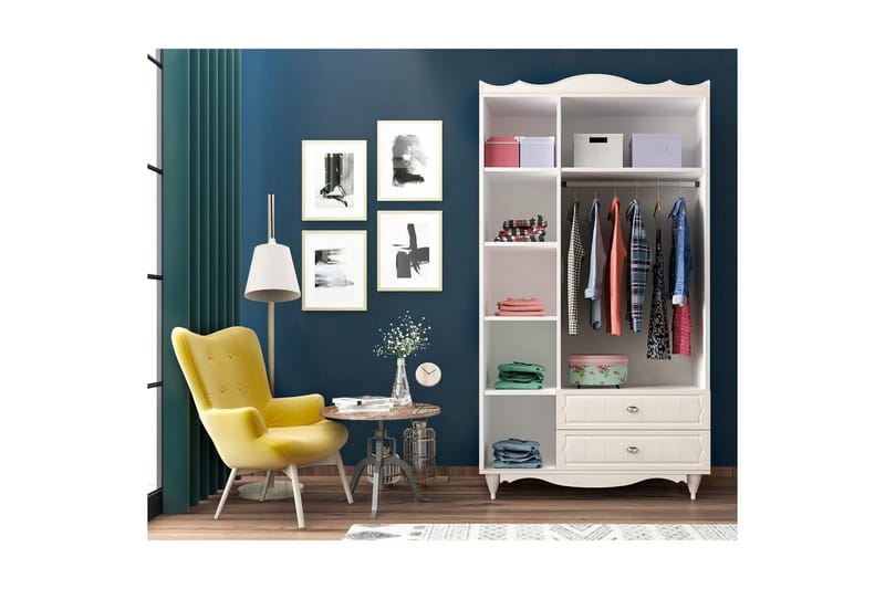 Noric Garderobe 105x190 cm - Matt Hvit - Oppbevaring - Klesoppbevaring - Garderober & garderobesystem