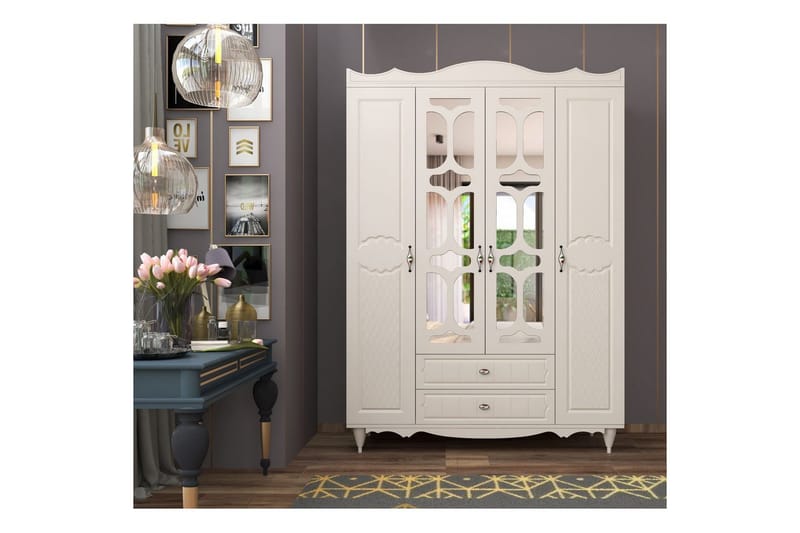 Noric Garderobe 140x190 cm - Matt Hvit - Oppbevaring - Klesoppbevaring - Garderober & garderobesystem