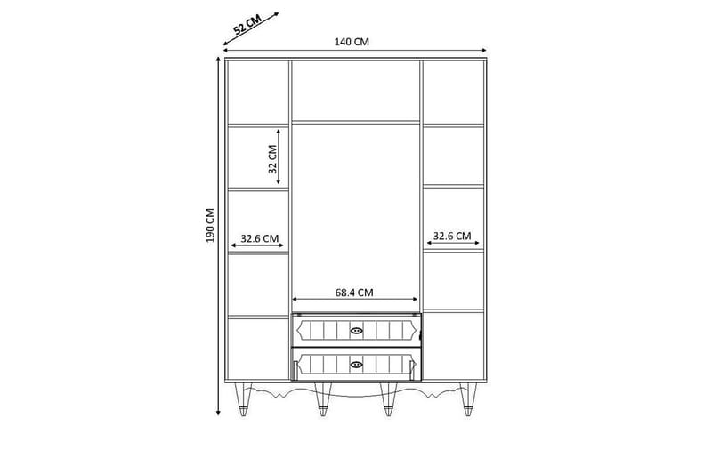 Noric Garderobe 140x190 cm - Matt Hvit - Oppbevaring - Klesoppbevaring - Garderober & garderobesystem