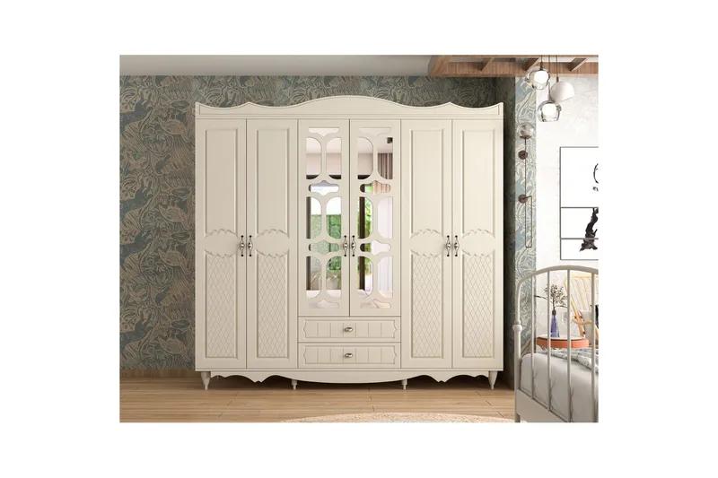 Noric Garderobe 210x190 cm - Matt Hvit - Oppbevaring - Klesoppbevaring - Garderober & garderobesystem
