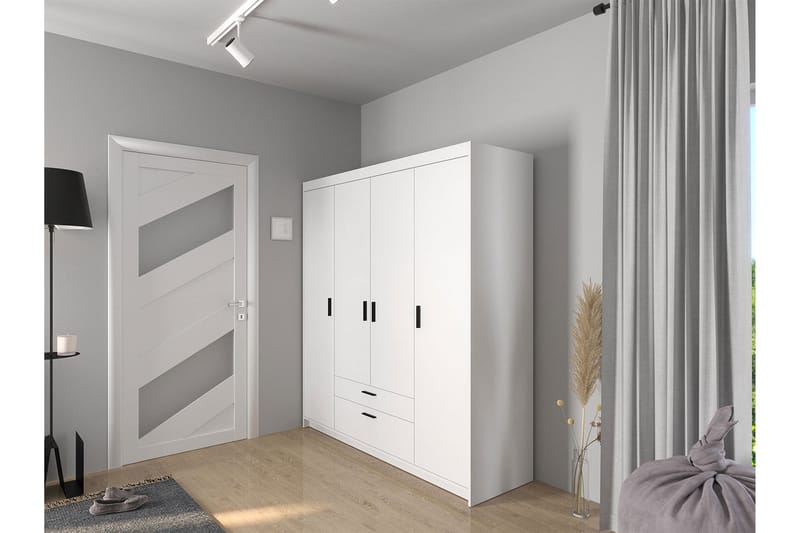Norrbyn Garderob 53x190x176,3 cm - Hvit - Oppbevaring - Klesoppbevaring - Garderober & garderobesystem