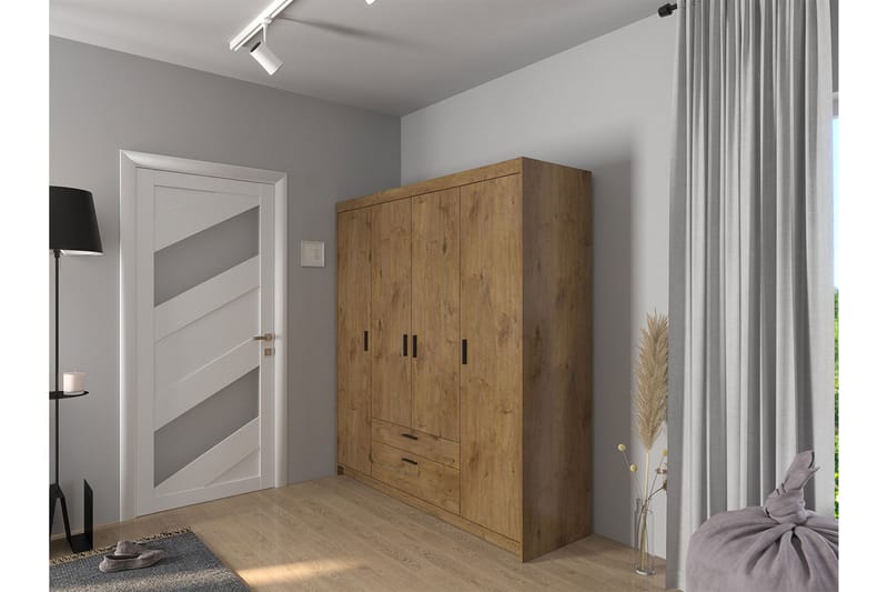 Norrbyn Garderob 53x190x176,3 cm - Natur - Oppbevaring - Klesoppbevaring - Garderober & garderobesystem