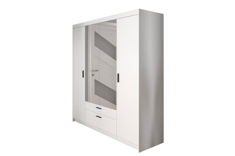 Norrbyn Garderobe med Speil 53x190x176,3 cm - Hvit - Garderober & garderobesystem - Garderobeskap & klesskap