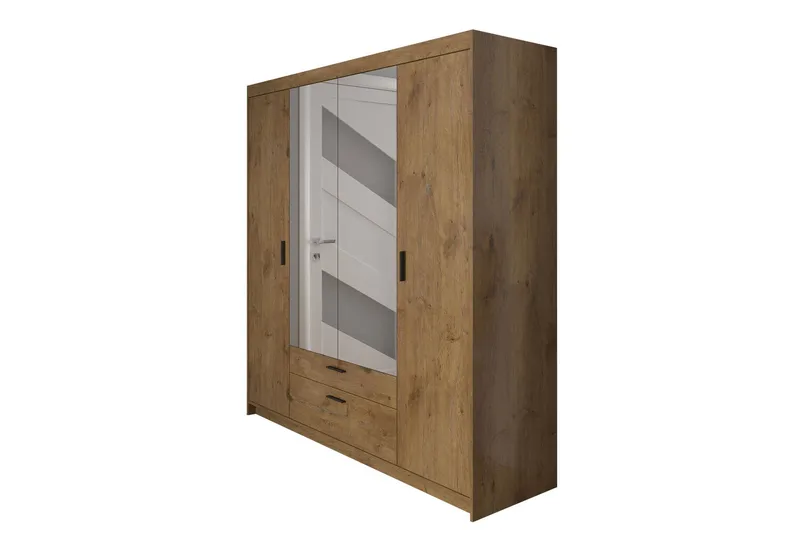 Norrbyn Garderobe med Speil 53x190x176,3 cm, Natur