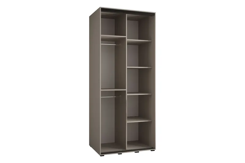 Norrebon Garderobe med Speil 100x235 cm - Beige - Oppbevaring - Klesoppbevaring - Garderober & garderobesystem