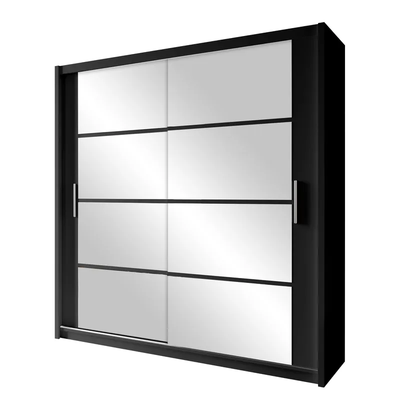 Norrebon Garderobe med speil 160x215 cm, svart