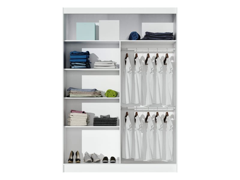 Norrebon Garderobe med speil 160x215 cm - svart - Oppbevaring - Klesoppbevaring - Garderober & garderobesystem